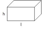 picture of a solid rectangle with sides h, l, and w.