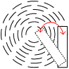 A picture illustrating one magnetic disk drive platter.