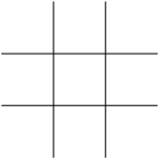 A picture showing how the program draws a tic-tax-toe board with extended ASCII characters.