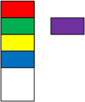 An animation illustrating data insertion into an array. Colored rectangles represent filled slots in the array. First, the operation moves the rectangle at the bottom downward to an empty space in the array, and then the element above it is moved into the vacated space. This process continues until the slot at the insertion point is empty, allowing the operation to insert the new data.