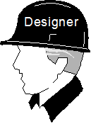 Picture of a person wearing a 'Designer' hat.