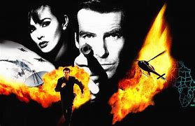Image of the box art for the video game Goldeneye 64