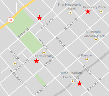 Map of today's locations