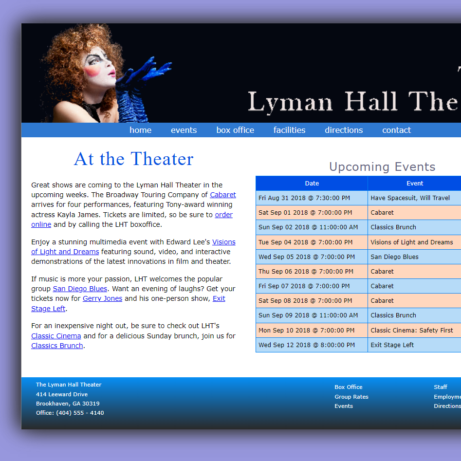 preview of lyman event website