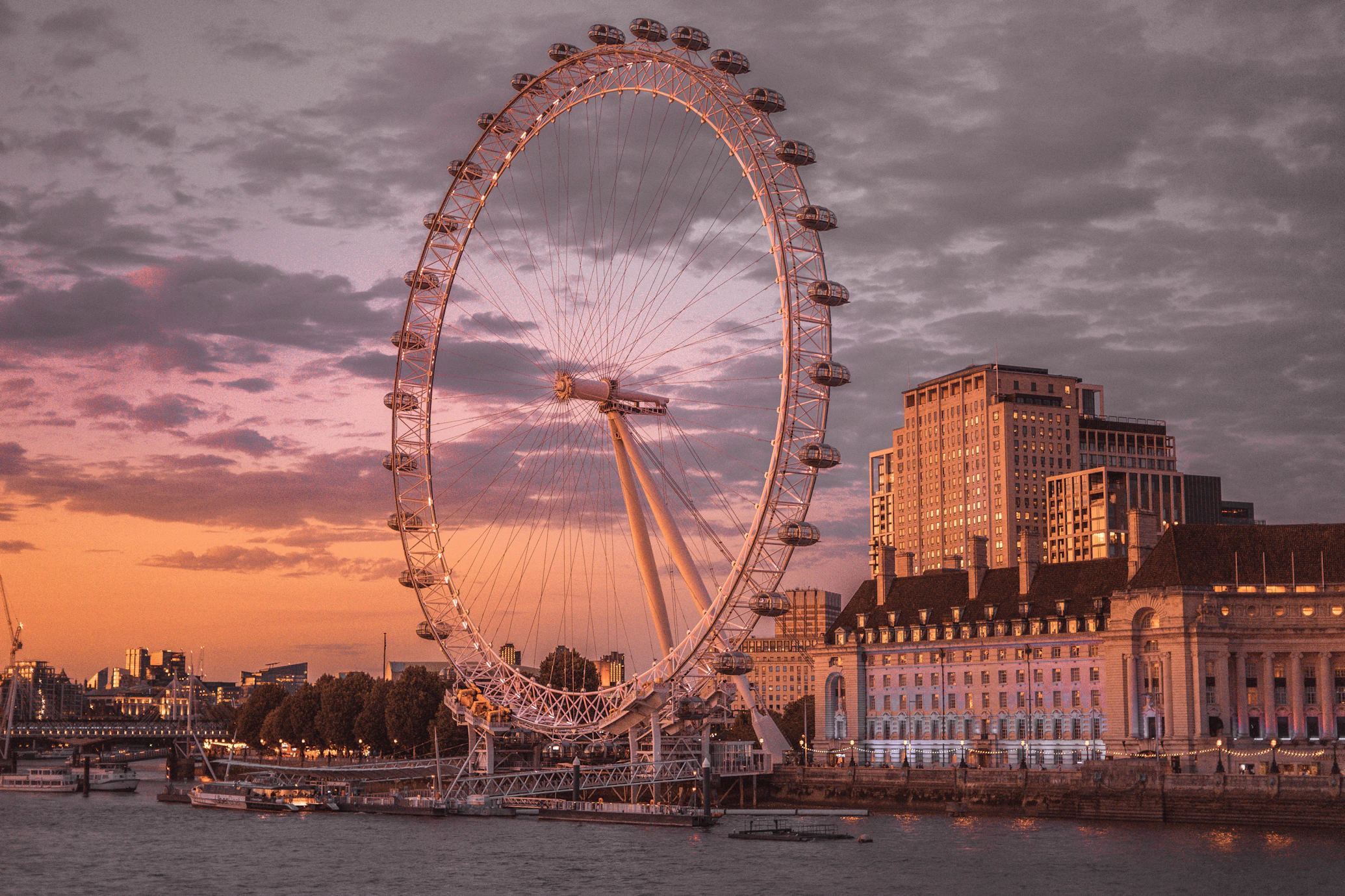 london eye during sunset